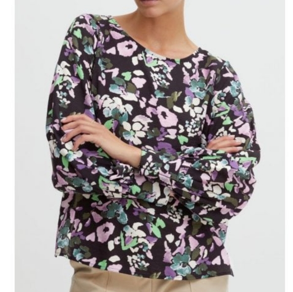 Ichi Ihcrazto Multi Flower Top Shirt Blouse S 36 - Picture 2 of 14